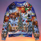 Christmas Santa Reindeer Gift Light Art – Sweater - Ugly Christmas Sweater