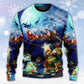 Christmas Santa Reindeer Snowman Light Art – Sweater - Ugly Christmas Sweater