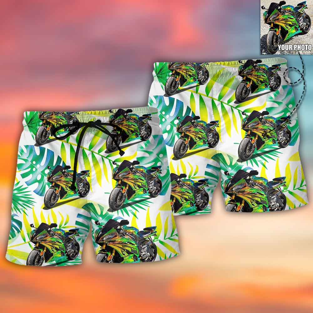 Motorcycle My Sweet Lover Custom Photo - Beach Short - Owls Matrix LTD