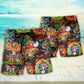 Hippie Mushroom Trippy Colorful Lover - Beach Short - Owls Matrix LTD