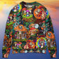 Hippie Mushroom Trippy Colorful Art – Sweater - Ugly Christmas Sweater