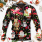Christmas Joyful Santa Snowman Merry Xmas - Hoodie