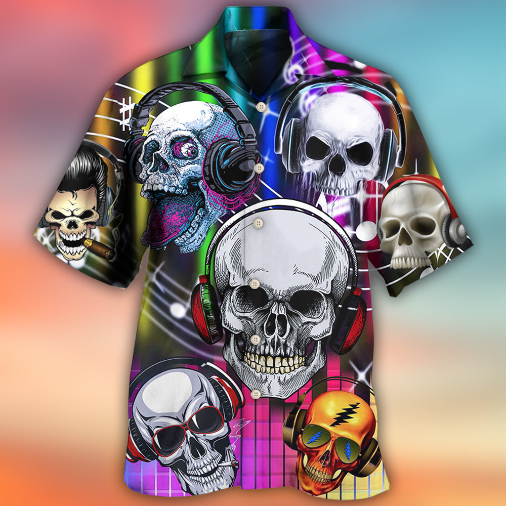 Skull Aloha Music Party Vibe Art – Hawaiian Shirt