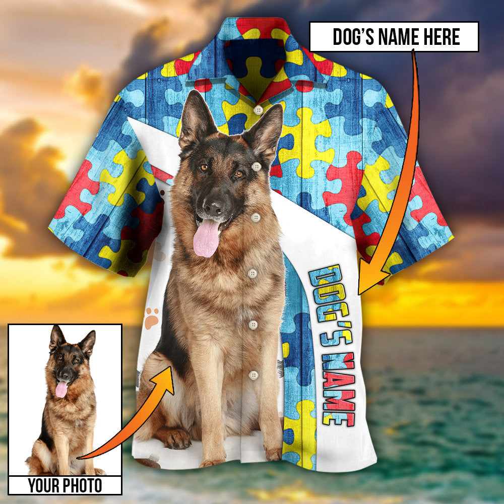 German Shepherd Strong Dog Custom Photo Personalized - Hawaiian Shirt
