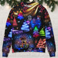 Christmas Neon Art Santa And Snowman – Sweater - Ugly Christmas Sweater