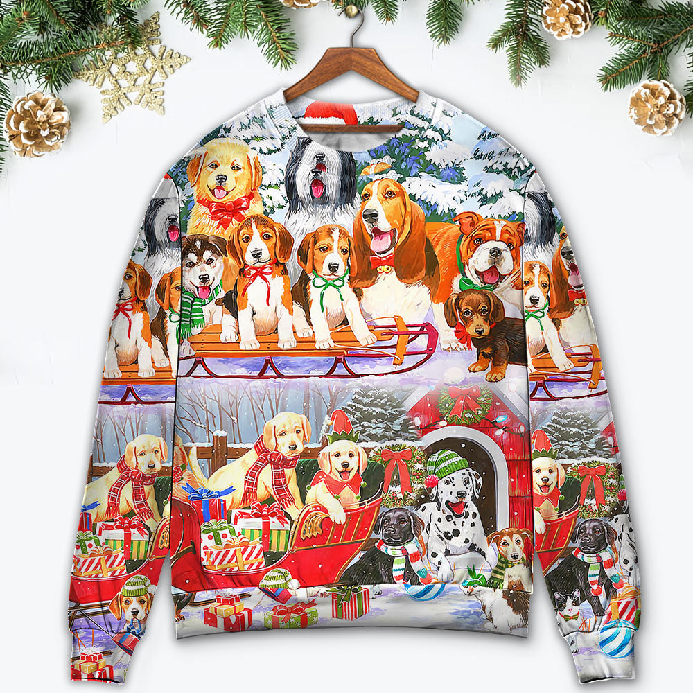 Dog Snowman Christmas Tree Merry – Sweater - Ugly Christmas Sweater