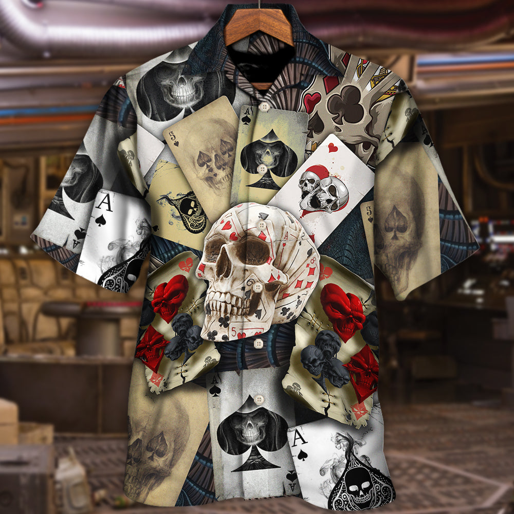 Skull Gambling Cards Retro Style – Hawaiian Shirt