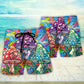 Hippie Mushroom Colorful Hippie Happy Life - Beach Short - Owls Matrix LTD
