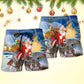 Christmas Santa Reindeer Holiday Art – Beach Short