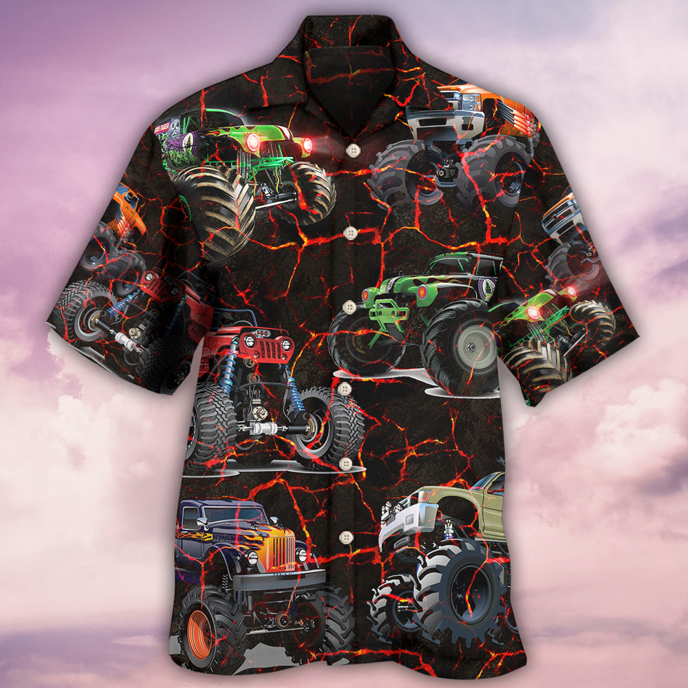 Monster Truck Lava Action Art - Hawaiian Shirt