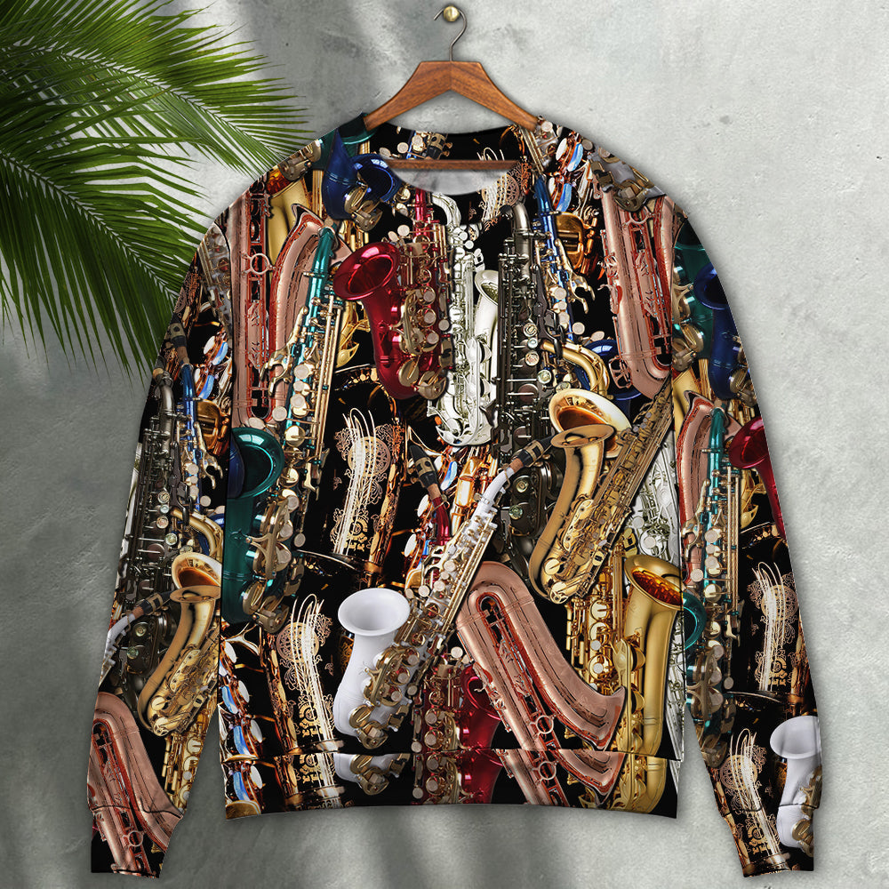 Saxophone Music Therapy Quote Style – Sweater - Ugly Christmas Sweater