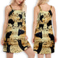 Cat Love Music Notes – Women's Summer Sleeveless V-Neck Camisole Dress