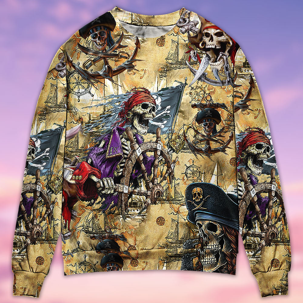 Skull Pirate Hunting Adventure – Sweater - Ugly Christmas Sweater