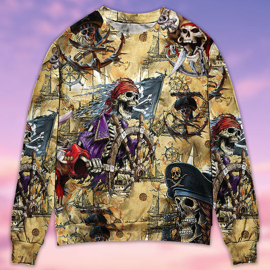 Skull Pirate Hunting Adventure – Sweater - Ugly Christmas Sweater