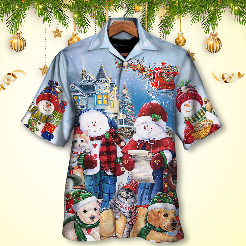 Christmas Family Snowman Love Holiday Art – Hawaiian Shirt