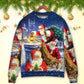 Christmas Funny Santa Up On Rooftop Art – Sweater - Ugly Christmas Sweater