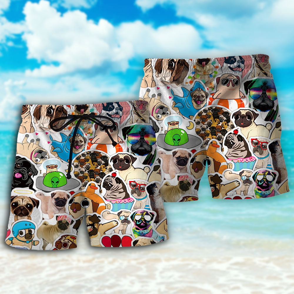 Pug Dog Cute Lover - Beach Short