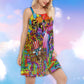 Hippie Octopus Music Love – Women's Summer Sleeveless V-Neck Camisole Dress