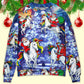 Christmas Santa Riding Unicorn Rainbow Night – Sweater - Ugly Christmas Sweater