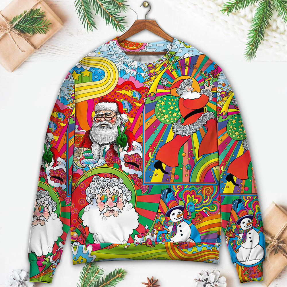 Hippie Santa Merry Xmas Style – Sweater - Ugly Christmas Sweater