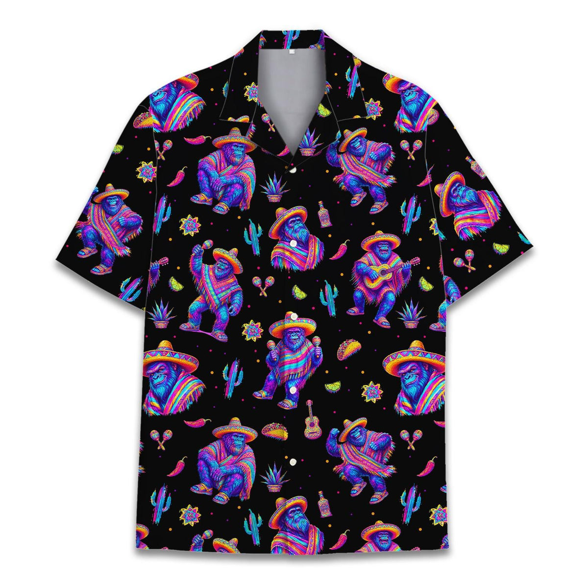 Bigfoot Sombrero Neon Mariachi Poncho – Hawaiian Shirt