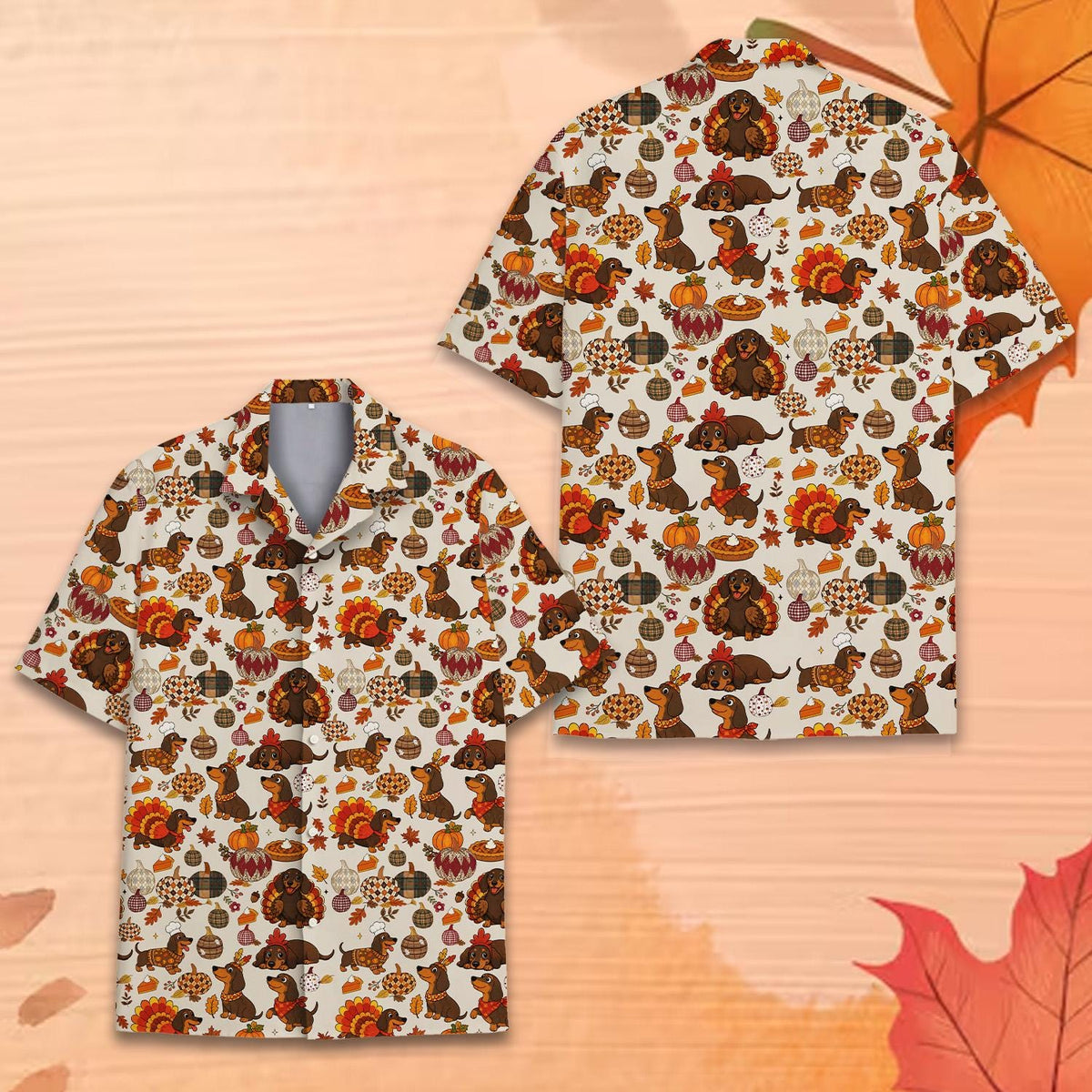 Funny Dachshund Turkey Pumpkin Thanksgiving – Hawaiian Shirt