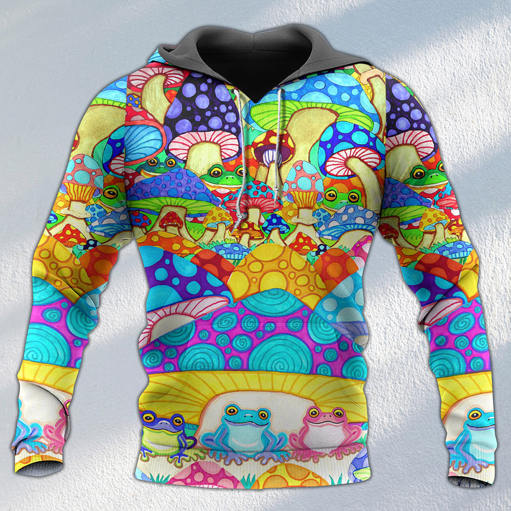 Hippie Frog Mushroom Peace Art - 3D Hoodie
