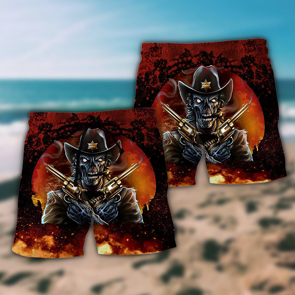 Cowboy Skull Huckleberry - Beach Short