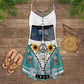 Retro Hippie Van Love – Women's Summer Sleeveless V-Neck Camisole Dress