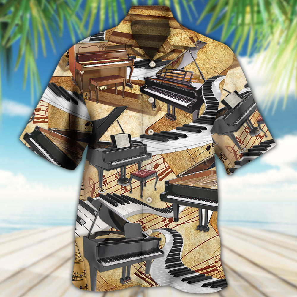 Piano Retro Art Music Lover - Beach Short - Owls Matrix LTD
