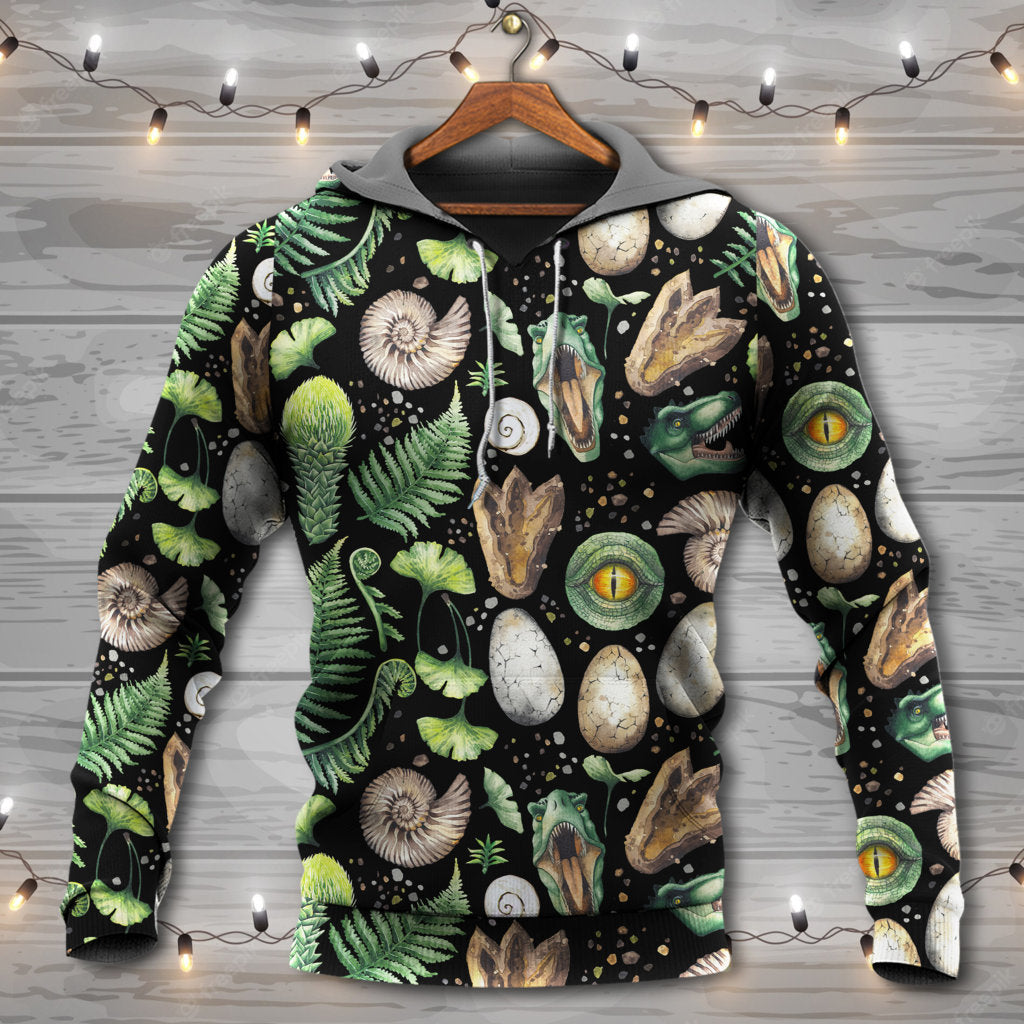 Dinosaur Abstract Black Art Style - Hoodie