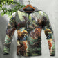 Dinosaur Roaring In Jungle Adventure - Hoodie
