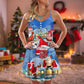 Rebel Santa Beer Humor – Women's Summer Sleeveless V-Neck Camisole Dress