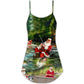 Christmas Merry Fishmas Reel Theme – Women's Summer Sleeveless V-Neck Camisole Dress