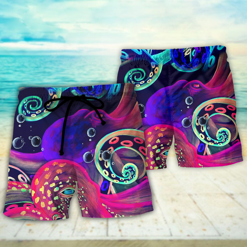 Neon Octopus Under The Sea – Beach Short
