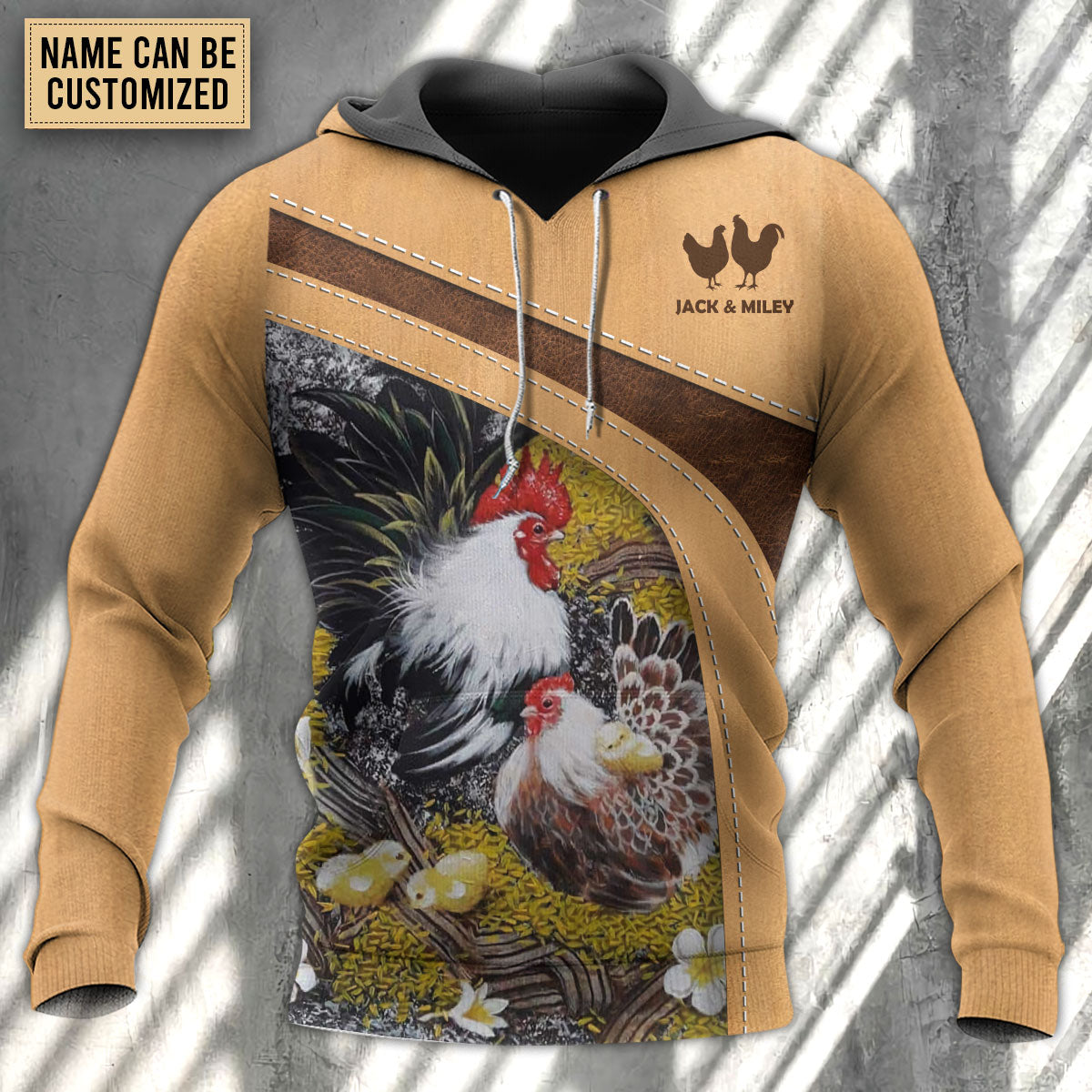 Old Rooster And Chick Personalized - 3D Hoodie
