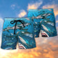 Sharks Hunting Together Ocean Life – Beach Short