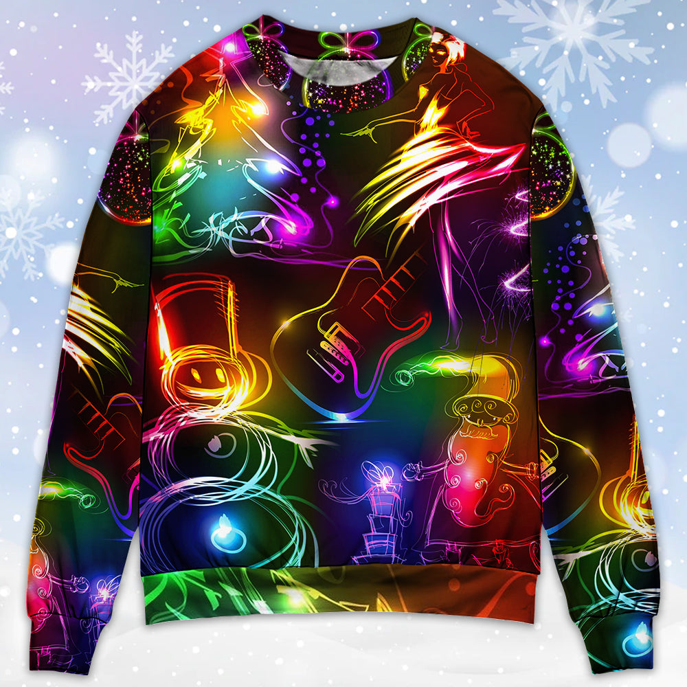 Christmas Dancing Santa Tree Snowman Neon Light – Sweater - Ugly Christmas Sweater