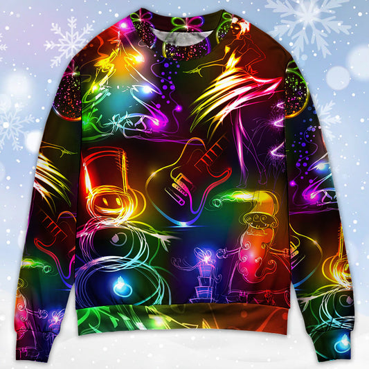 Christmas Dancing Santa Tree Snowman Neon Light – Sweater - Ugly Christmas Sweater