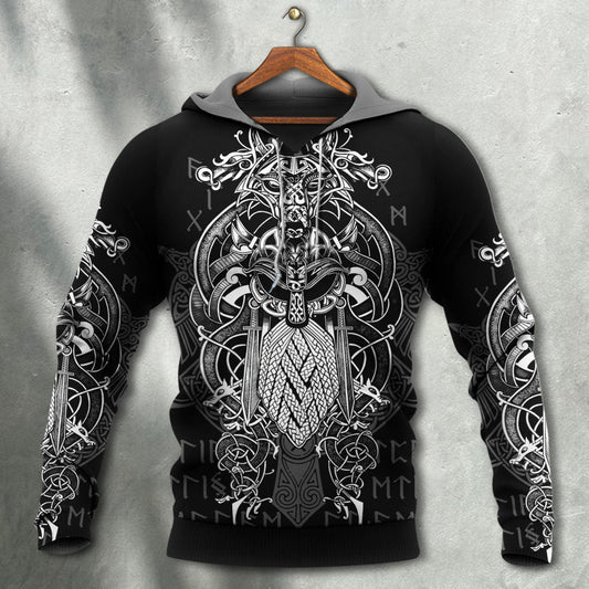 Viking Warrior Blood Pattern Style - 3D Hoodie
