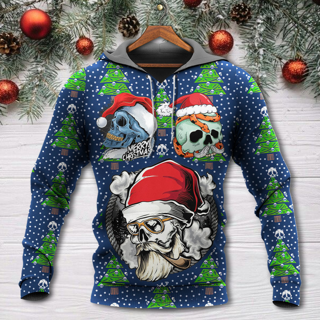 Christmas Skull Santa Hat Snow Style - 3D Hoodie
