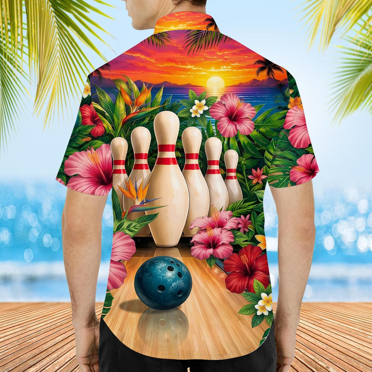 Tropical Bowling Hibiscus Team Party – Hawaiian Shirt