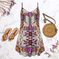 Tribal Symbol Purple Summer Vibes Limited – Women's Summer Sleeveless V-Neck Camisole Dress