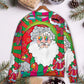 Christmas Colorful Santa Hippie Art – Sweater - Ugly Christmas Sweater
