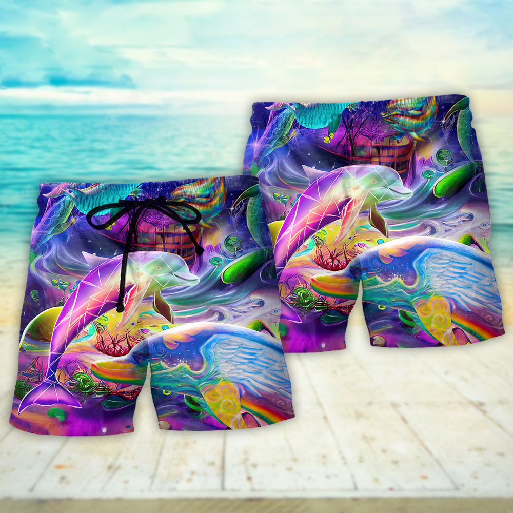 Dolphin Rainbow Jump Fantasy Ocean – Beach Short