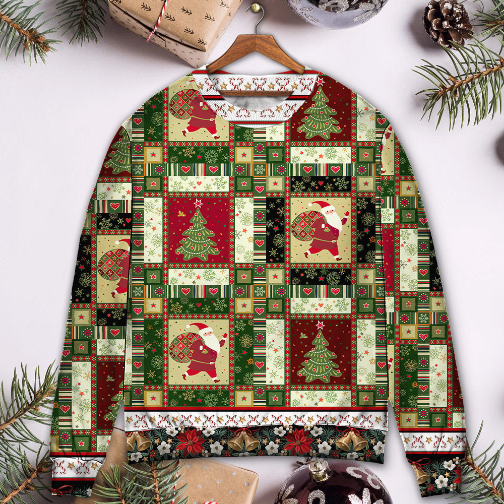 Christmas Santa And Fir Tree Style – Sweater - Ugly Christmas Sweater