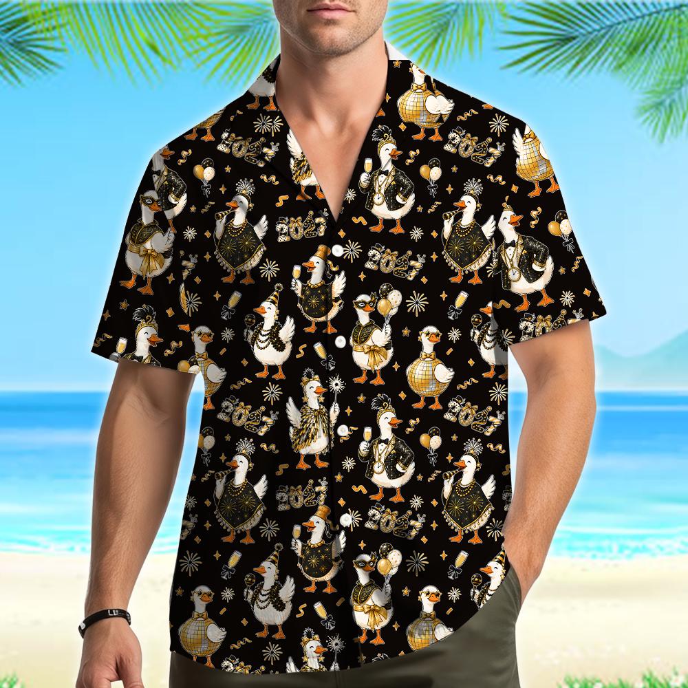 New Year 2027 Funny Duck Countdown Party 2 – Hawaiian Shirt