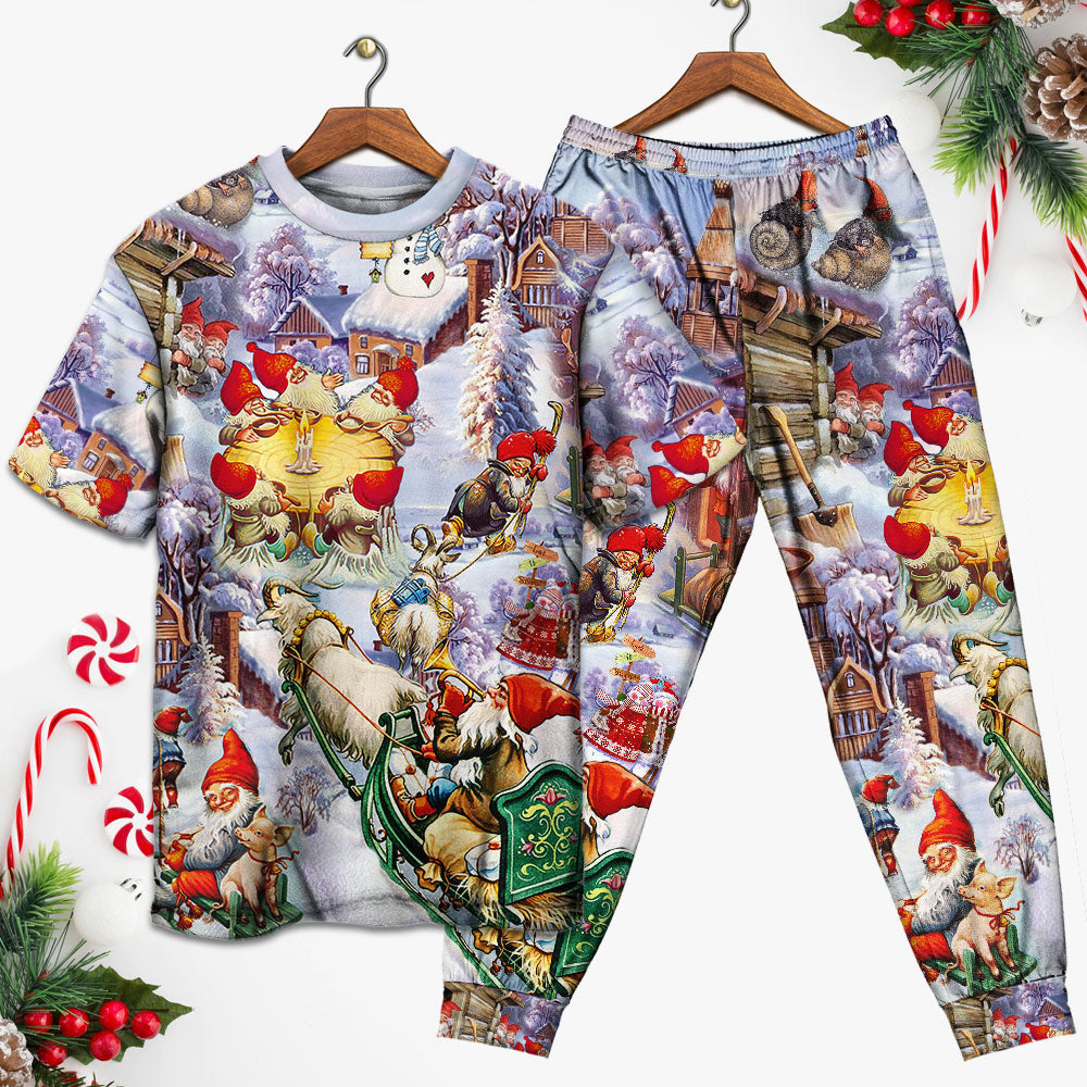 Christmas Oh Santa Claus Gnomes - Pajamas Short Sleeve - Owls Matrix LTD