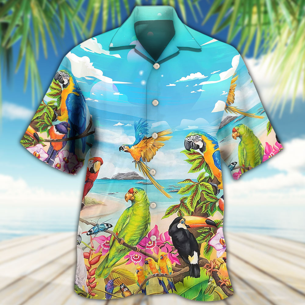Parrot Beach Sky Tropical Art – Hawaiian Shirt