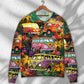 Hippie Bus Peace Life Colorful Art – Sweater - Ugly Christmas Sweater